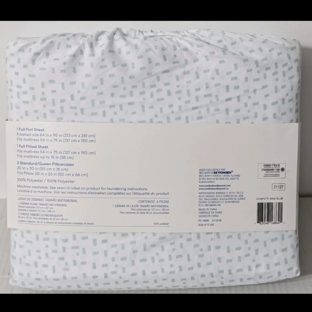 Truly Soft Microfiber Sheet Set, Full Size Sheet Set, Confetti Print, New